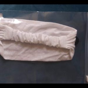 Love Your Melon white scrunch button headband